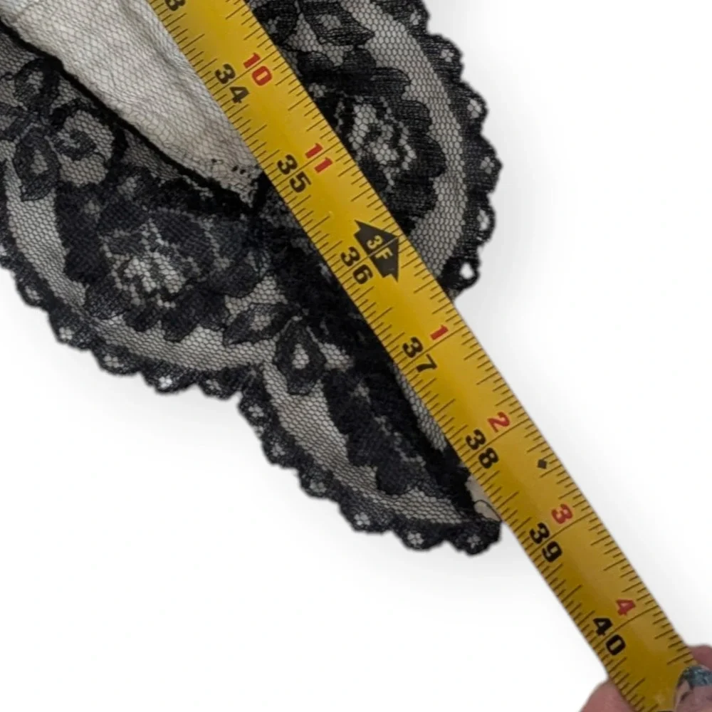 Vintage Flocked Netting & Lace Mantilla